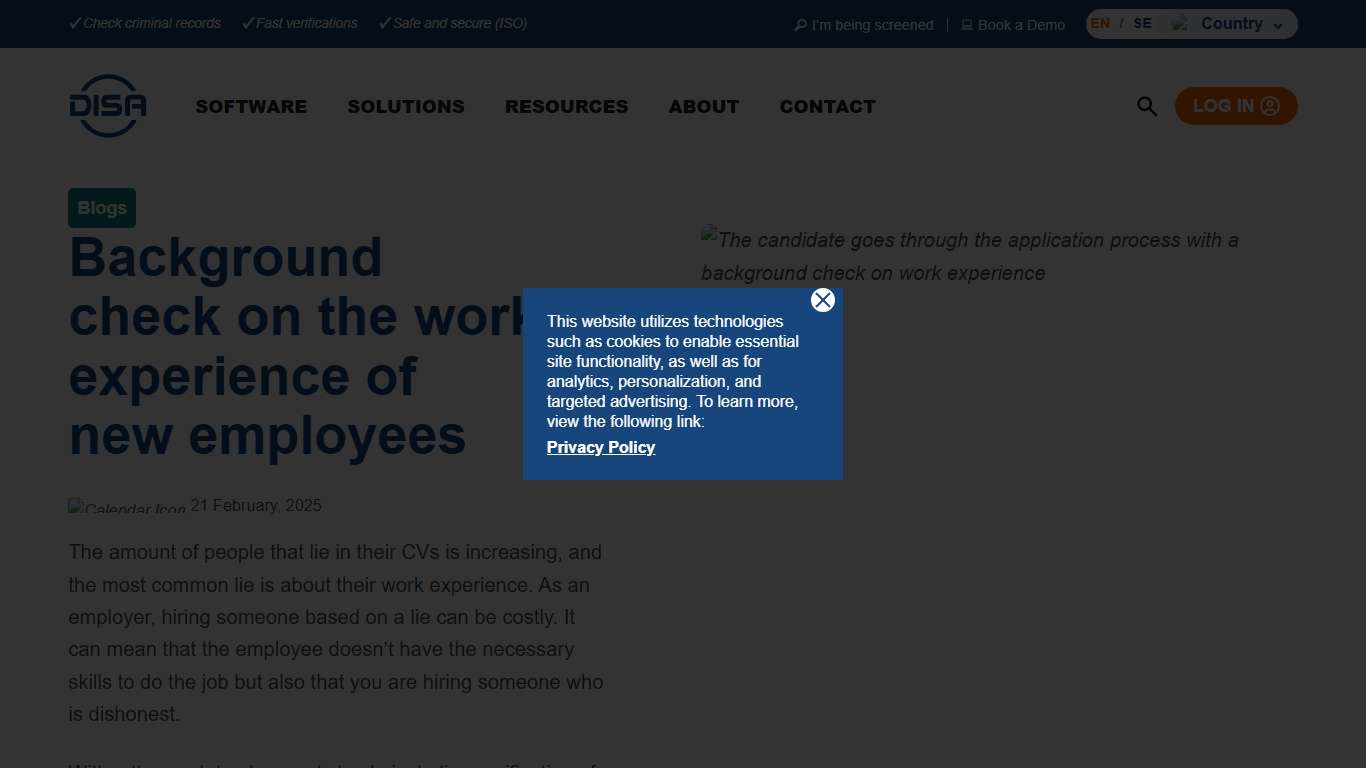 Background check of employees' work experience Blog - DISA