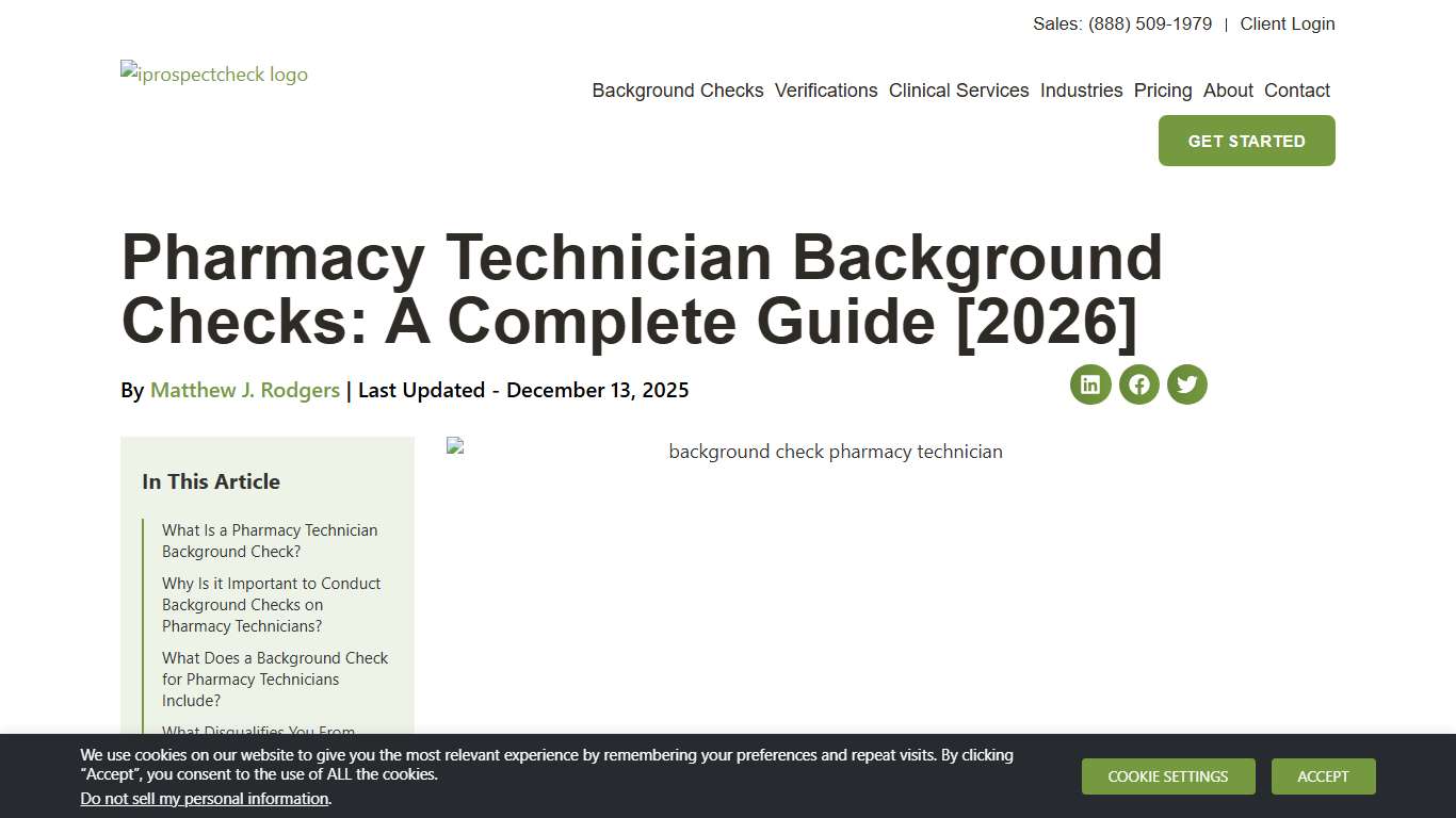 Pharmacy Technician Background Checks: A Complete Guide [2026] - iprospectcheck