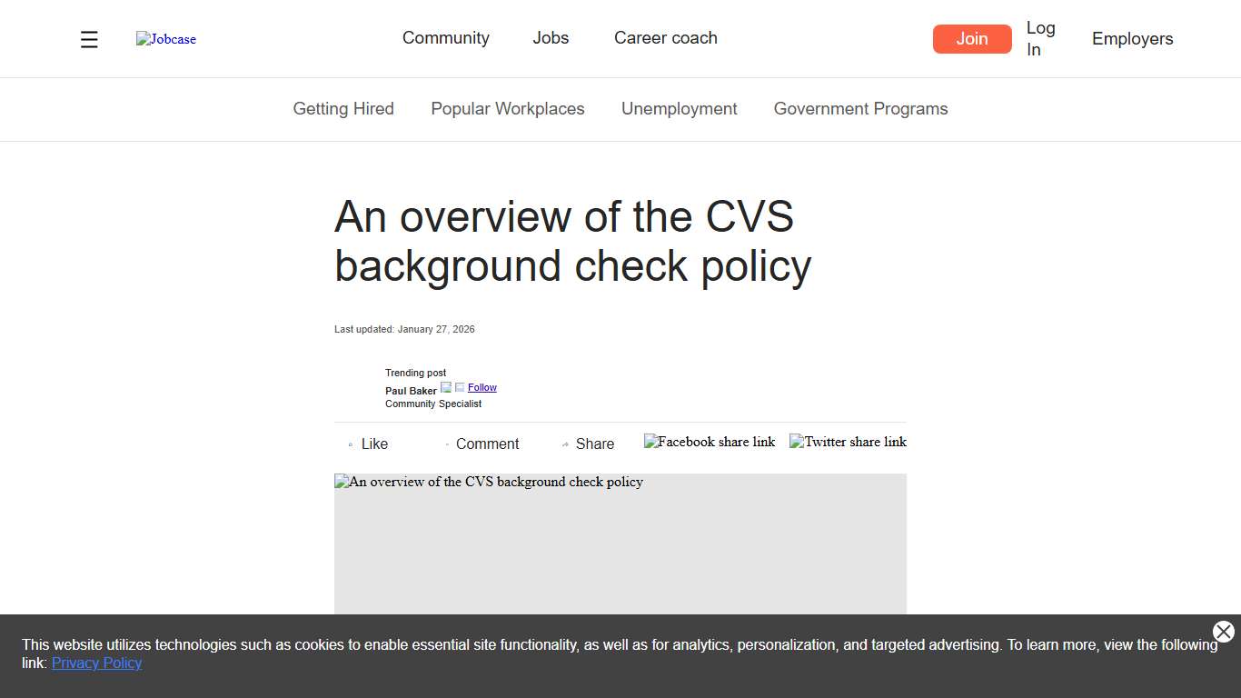 An overview of the CVS background check policy Jobcase