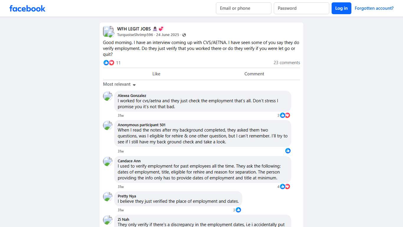 WFH LEGIT JOBS 👩🏾‍💻💞 Good morning. I have an interview coming up with CVS/AETNA Facebook